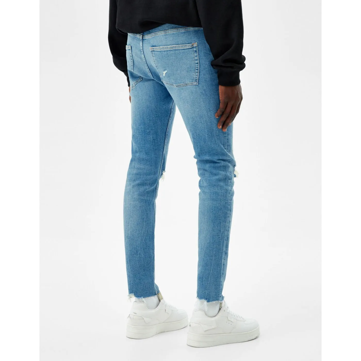 BSK Super Skinny Light Blue Ripped Jeans