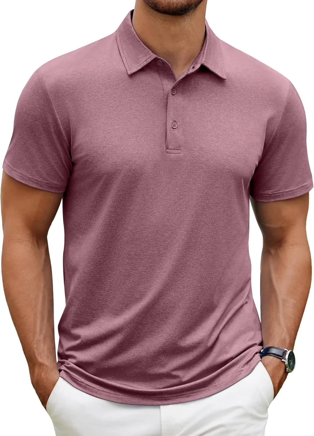 COOFANDY Men's Polo Shirt Golf Quick Dry Performance Short Sleeve Moisture Wicking Athletic Polo Collared Tennis T-Shirt