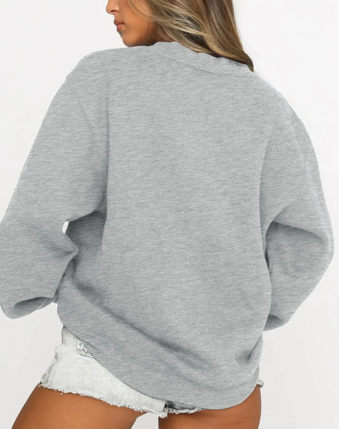 Fanway&EC Women's Long Sleeve Sweatshirt Casual Crewneck Oversized Pullover Hoodies Fall Tops