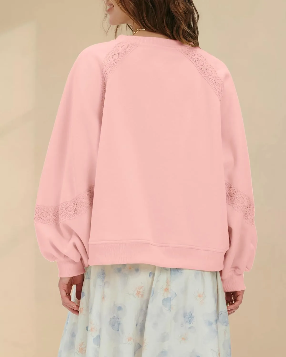 Gacaky Sweatshirt for Women Oversized Fleece Embroidered Crochet Hoodies Cropped Pullover Tops Fall Fashion Outfits Clothes