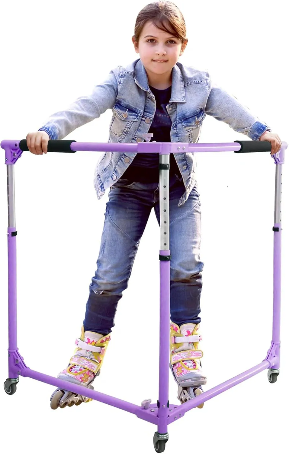 GanFindX Folding Skater Aid for Kids Roller Skating, Roller Skate Trainer for Kids Toddler Adjustable Height Training Walker