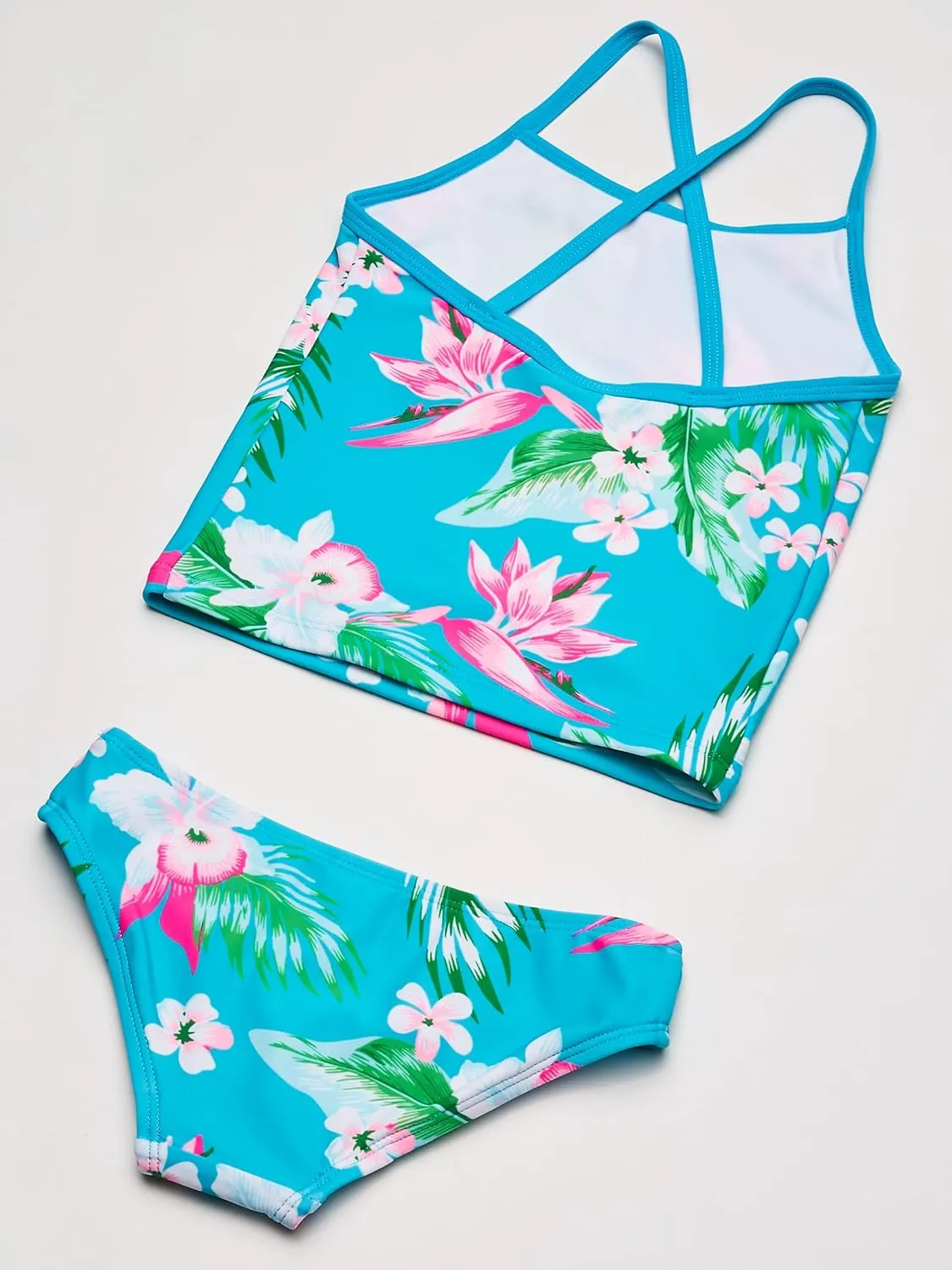 Kanu Surf Girls' Melanie Beach Sport UPF 50  Banded Tankini 2-Piece Swimsuit