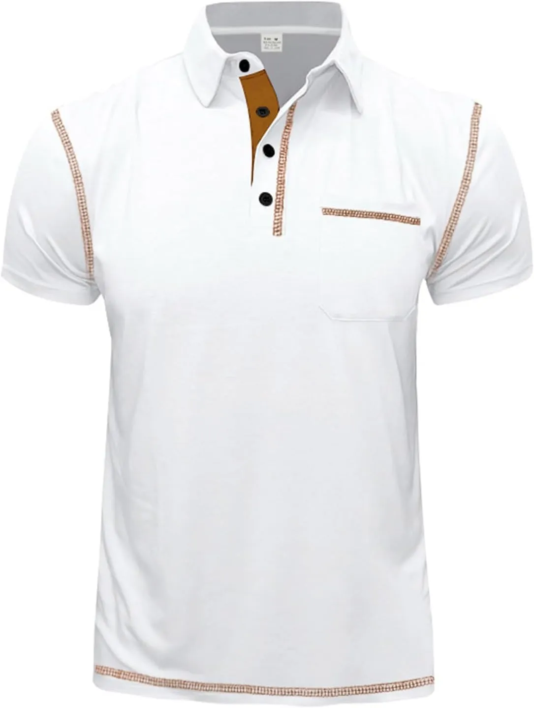 lcyhony Polo Shirts for Men Slim fit Short Sleeve Athletic Golf Shirts Lightweight Comfy Summer Casual T-Shirts with Pocket