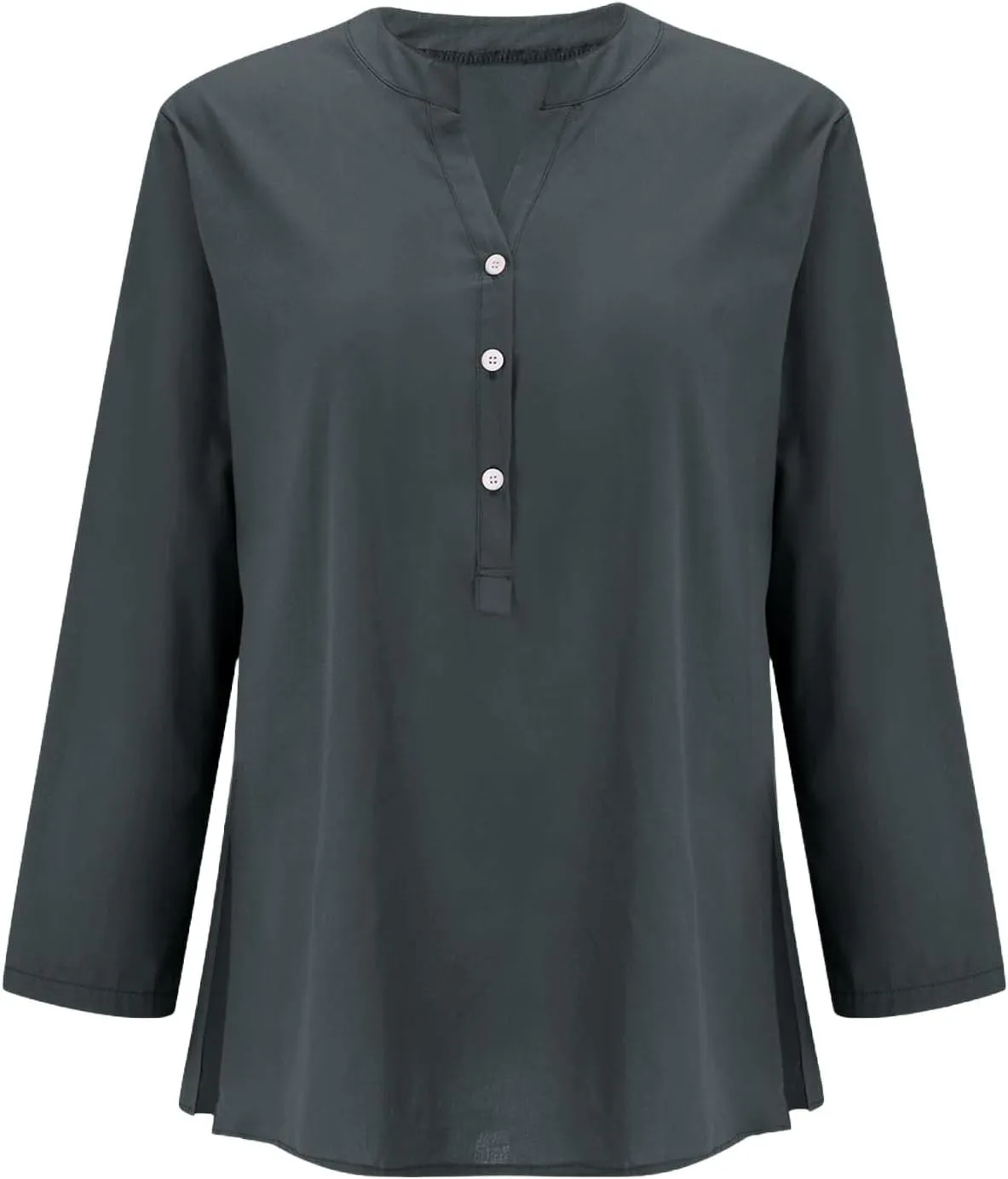 Linen Tops for Women Summer Button Down V Neck Shirts Casual Short Sleeve Loose T-Shirt Cotton Linen Blouse Tees 2025
