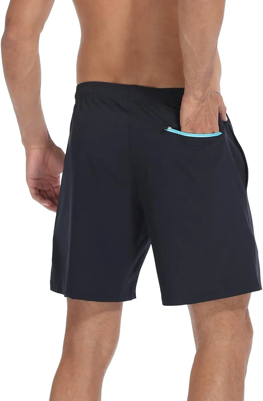 LRD Mens Athletic Workout Shorts with Compression Liner 7 inch Inseam