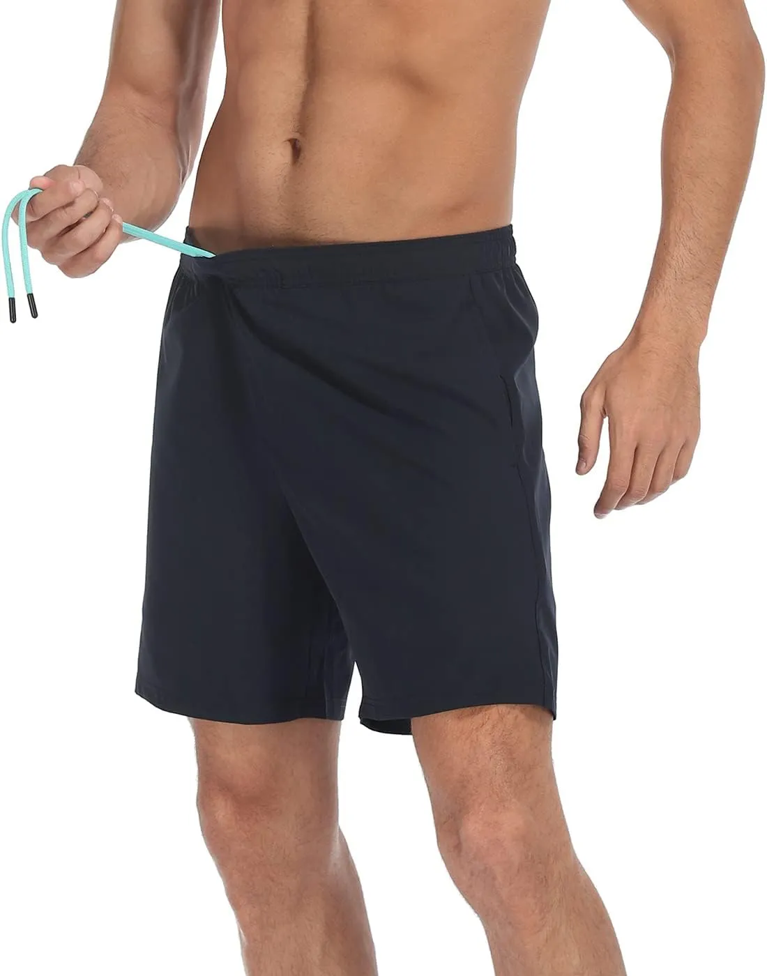 LRD Mens Athletic Workout Shorts with Compression Liner 7 inch Inseam