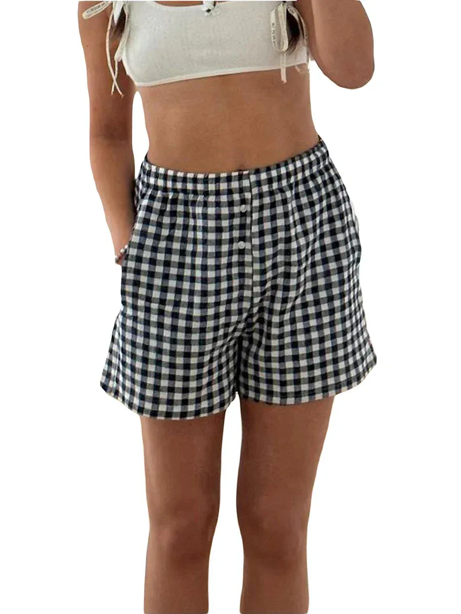 Pajama Pockets Drawstring Sleep Soft Lounge Stain Short