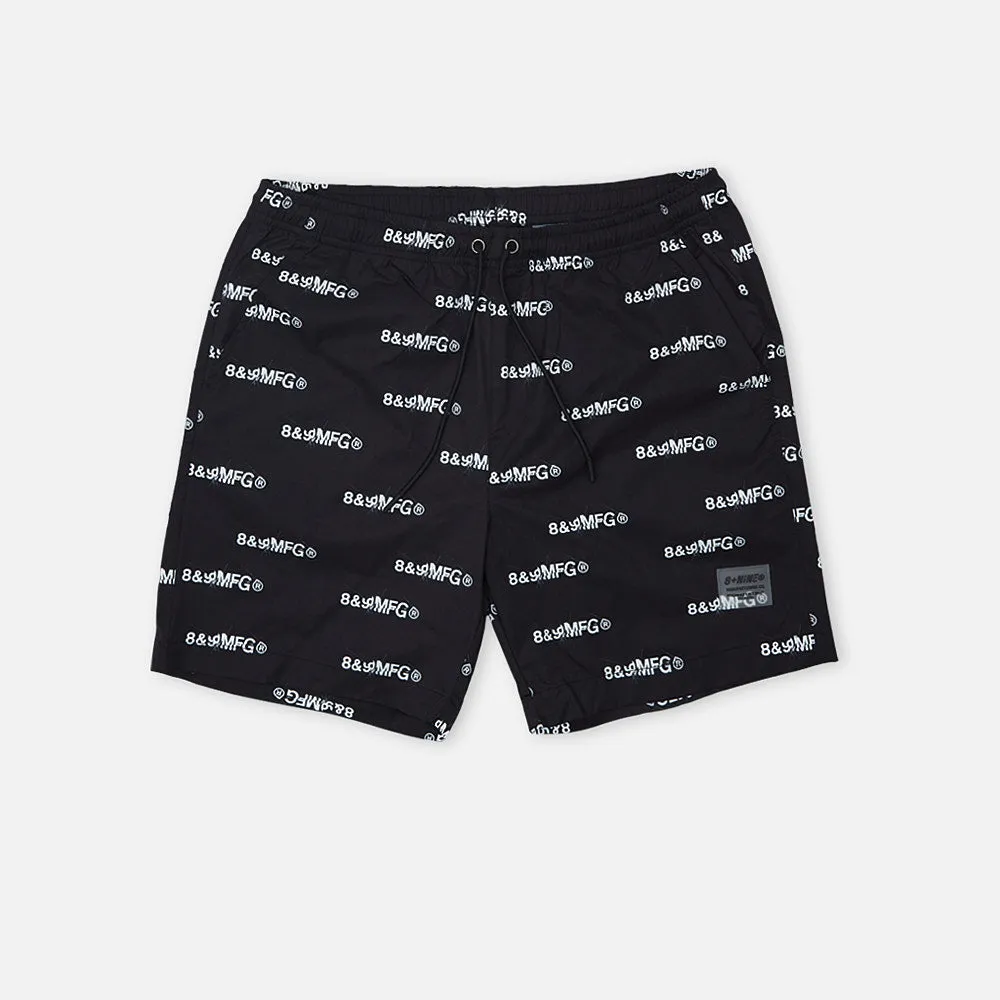 Shattered Nylon Shorts Black