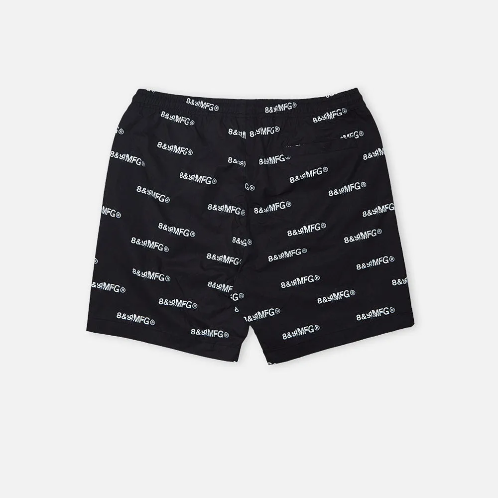 Shattered Nylon Shorts Black