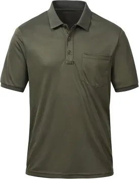 Tyhengta Men's Polo Shirt Short Sleeve Quick Dry Athletic Performance Shirt Golf Shirt