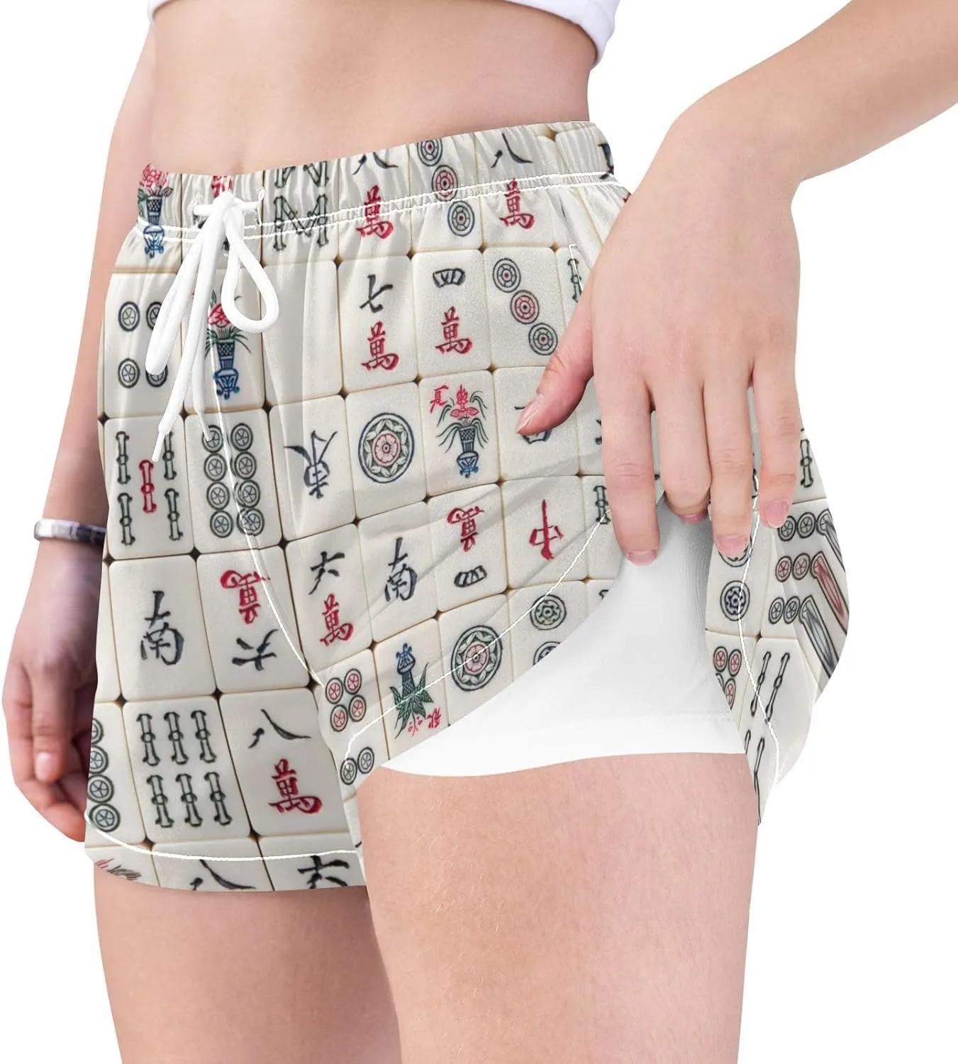 Women's Athletic Shorts with Liner Pockets Quick-Drying Beach Boardshorts Casual Workout Shorts