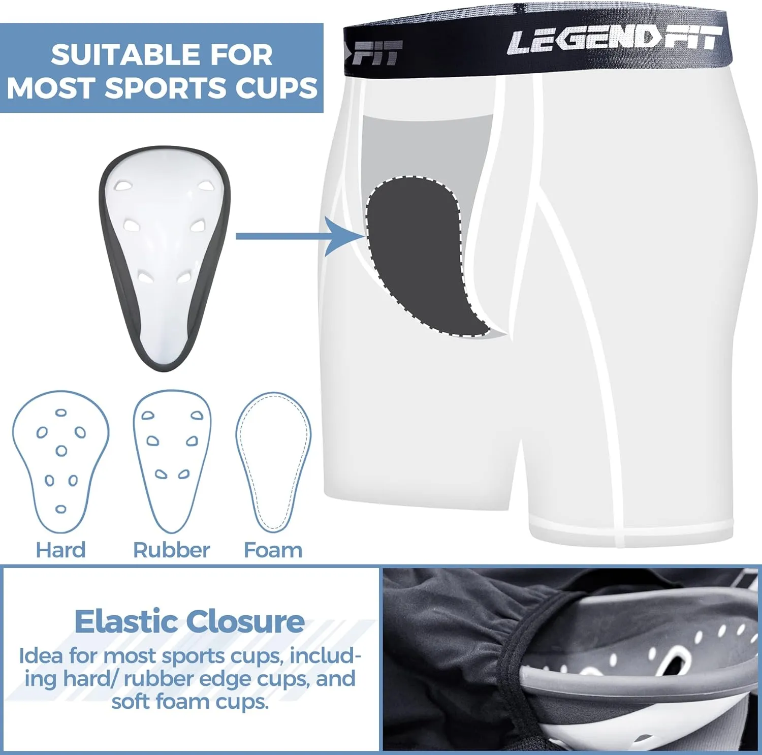 Youth Boys Baseball Football Compression Shorts w/Cup Pocket(NO Cup) Protective Athletic Sliding Underwear